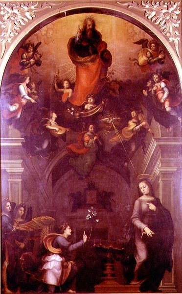 De annunciatie door Mariotto Albertinelli