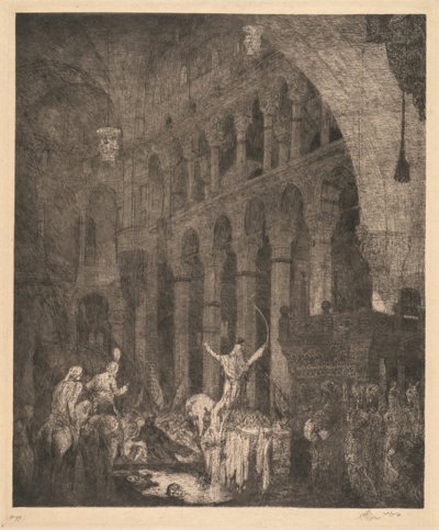 Mohammed II in de Aye Sophia door Marius Alexander Jacques Bauer