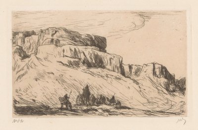 Karavaan met kamelen in woestijnlandschap door Marius Bauer (signed by artist)