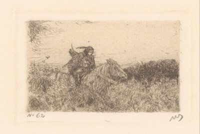Ruiter door Marius Bauer (signed by artist)