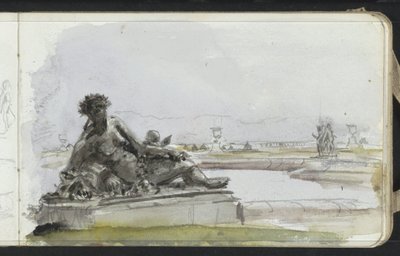 Beeld van een waternimf in de tuin van Versailles door Marius Bauer