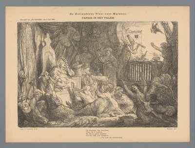 De Hollandsche Vloot voor Marocco. Paniek in het paleis door Marius Bauer