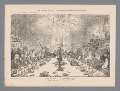 Het Banket van de Hollandsche Tekenmaatschappij door Marius Bauer