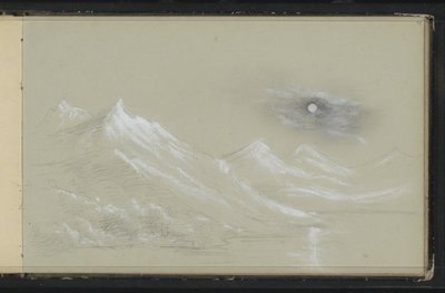 Landschap met besneeuwde bergtoppen door Marius Bauer