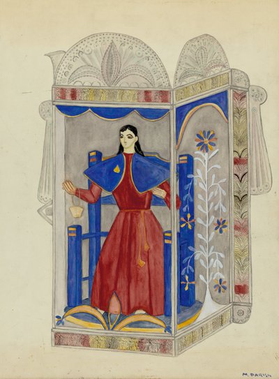 Blikken Nicho met Santo Nino, ca. 1937 door Marjery Parish