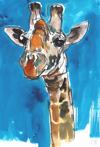 Blauwe Lucht Giraffe, 2018 door Mark Adlington