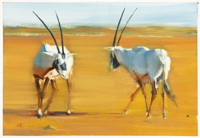 Cirkelende Arabische oryx, 2010 door Mark Adlington