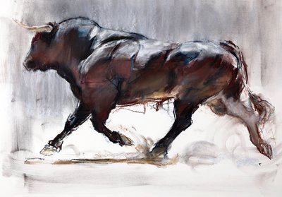 Rennende Stier, 2022 door Mark Adlington