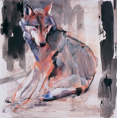 Zittende Wolf door Mark Adlington