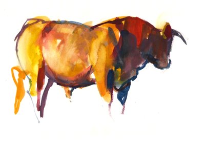 Zonsondergang Stier, 2010 door Mark Adlington