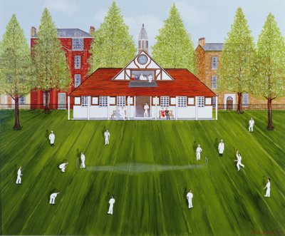 De cricketwedstrijd door Mark Baring