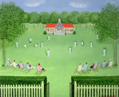 De cricketwedstrijd door Mark Baring