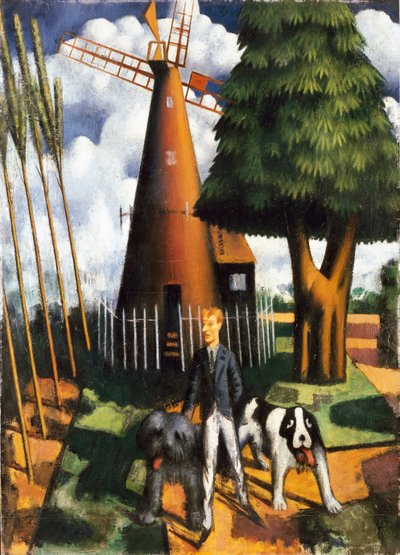 Gilbert Cannan en zijn molen, 1916 door Mark Gertler