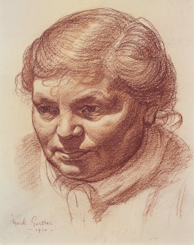 Hoofd van de moeder van de kunstenaar, 1910 door Mark Gertler
