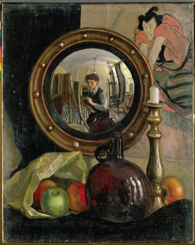 Stilleven met zelfportret door Mark Gertler