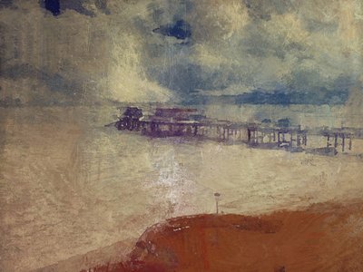 Zilveren zeegezicht - Cromer Pier, Norfolk (gemengde techniek) door Mark Gordon