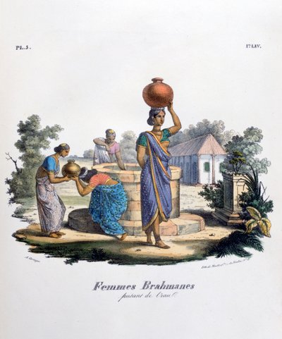 Brahmaanse vrouw die water verzamelt, 1828 door Marlet et Cie