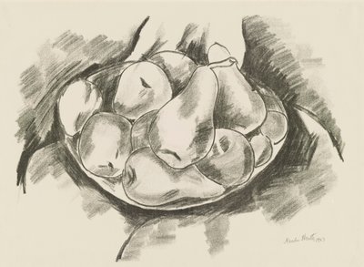 Schaal met appels en peren door Marsden Hartley