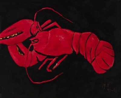 Kreeft op zwarte achtergrond door Marsden Hartley