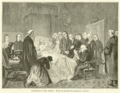 Sterfbed van John Wesley door Marshall (after) Claxton
