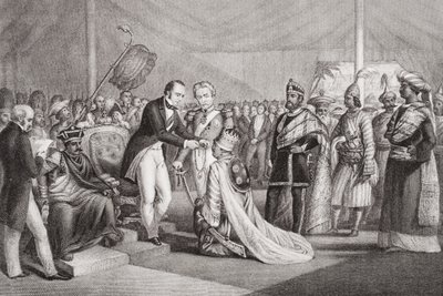 Grote Durbar in Cawnpore na de Onderdrukking van de Sepoy-opstand, 1858, uit 