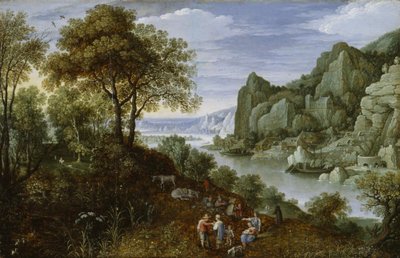 Rivierlandschap met Mijnbouw door Marten Ryckaert