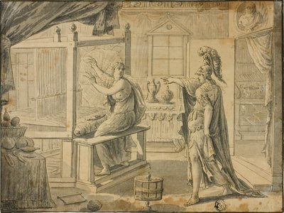 Arachne wordt in een spin veranderd door Minerva door Marten de Vos