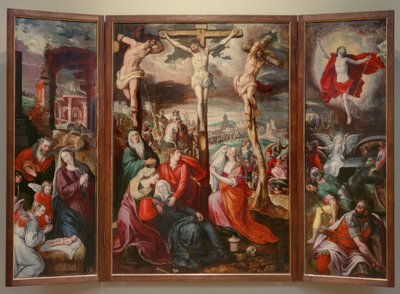 Kruisiging - Geboorte van Christus - Opstanding van Christus door Marten de Vos