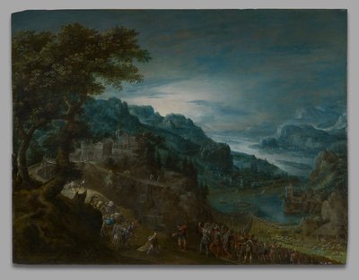 De verzoening van Jakob en Esau door Marten van Valckenborch