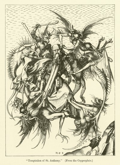 De verzoeking van Sint Antonius door Martin (after) Schongauer