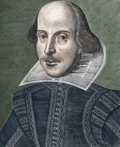 Portret van William Shakespeare (1564 - 1616) door Martin Droeshout