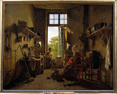 Interieur van een keuken Schilderij door Martin Drolling (1752-1817) 1815 door Martin Drölling