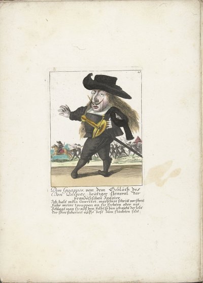 De Spaanse dwerg Don Guappos, ca. 1710 door Martin Engelbrecht (attributed to)