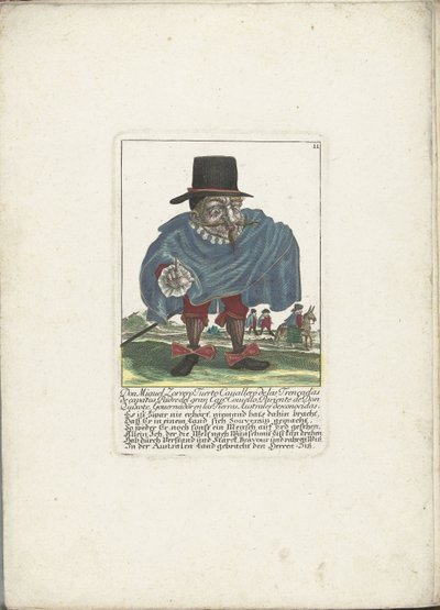 De Spaanse dwerg Don Miguel Zorrero Tuerto, ca. 1710 door Martin Engelbrecht (attributed to)