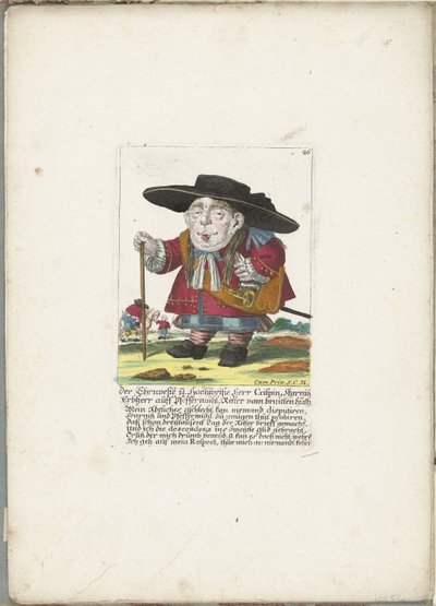 De dwerg Crispin Skarnitz, ca. 1710 door Martin Engelbrecht (attributed to)