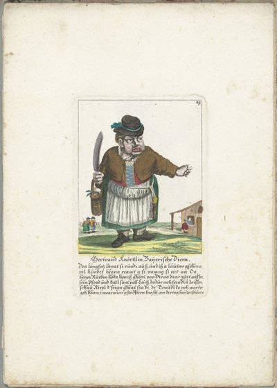 De dwerg Gertraud Knörtzlin, ca. 1710 door Martin Engelbrecht (attributed to)