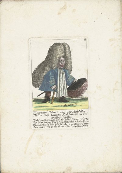 De dwerg Robert von Parukenfeldt, ca. 1710 door Martin Engelbrecht (attributed to)