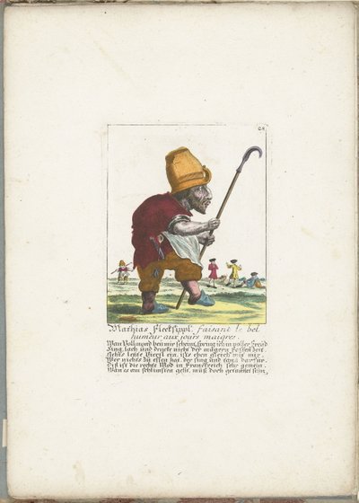 De vrolijke dwerg Mathias Flecksippl door Martin Engelbrecht (attributed to)