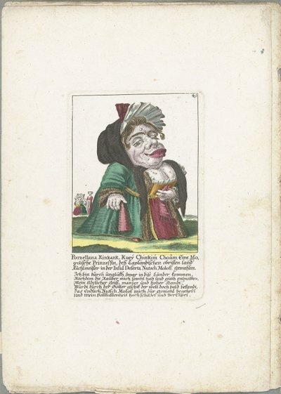 Karikatuur van Porzellana Kinkank door Martin Engelbrecht (attributed to)