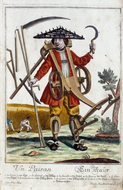 Een boer (gravure) door Martin Engelbrecht