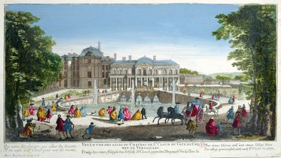 Uitzicht op het Kasteel van Saint-Cloud bij Versailles, midden 18e eeuw door Martin Engelbrecht