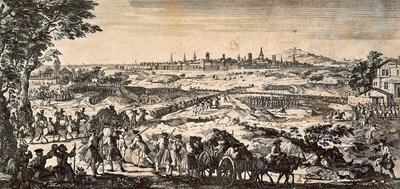 Oorlog van de Spaanse Successie (1701-1714) tussen Frankrijk en Spanje, het hoofdkwartier van Barcelona door Martin Engelbrecht