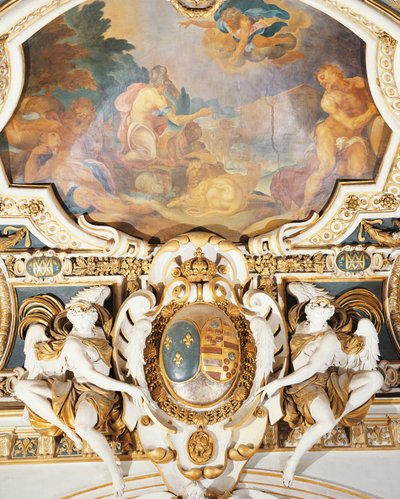Noach en zijn familie die de ark binnengaan, in kapel, Kasteel van Fontainebleau, Frankrijk door Martin Fréminet