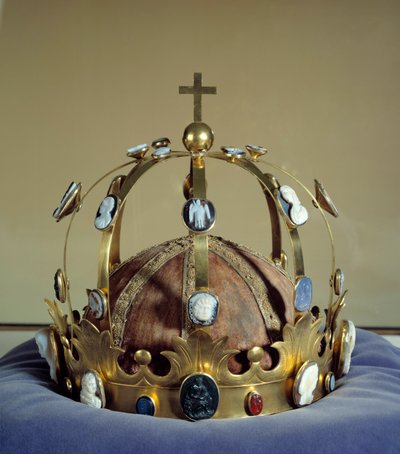 Kroon bekend als Karel de Grote gebruikt voor de kroning van keizer Napoleon I, gemaakt door Martin Guillaume Biennais goud en versierd met cameeën door Martin Guillaume Biennais