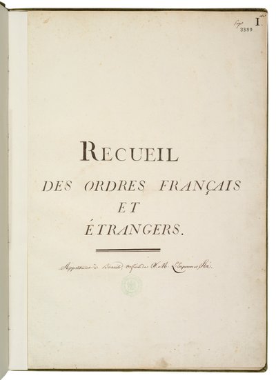 Recueil des ordres français et étrangers door Martin Guillaume Biennais