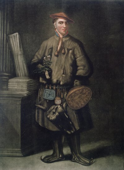 Carolus Linnaeus (1707-78) in zijn Laplandse kleding, gegraveerd door Henry Kingsbury, gepubliceerd 1805 door Martin Hoffman