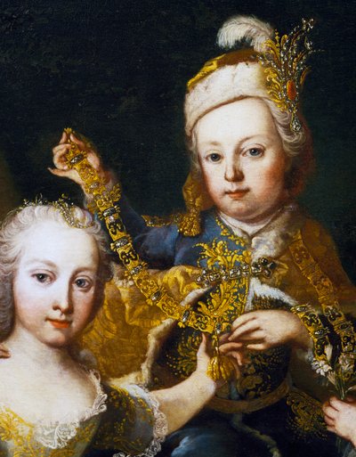 Portret van Jozef II als baby (Wenen) door Martin II Mytens or Meytens