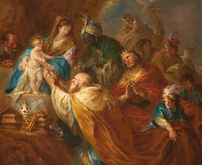 Aanbidding van de Drie Wijzen door Martin Johann Schmidt
