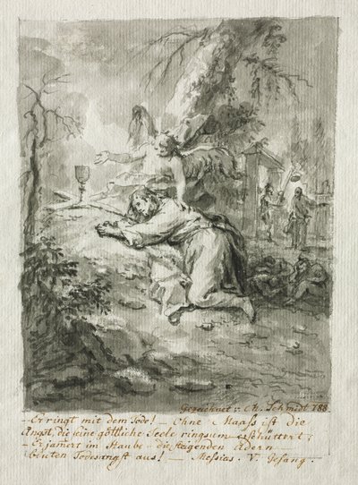 Christus op de Olijfberg door Martin Johann Schmidt