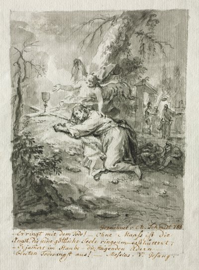 Christus op de Olijfberg door Martin Johann Schmidt